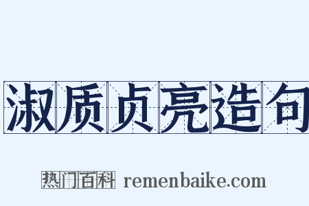 淑质贞亮造句是什么意思的图片